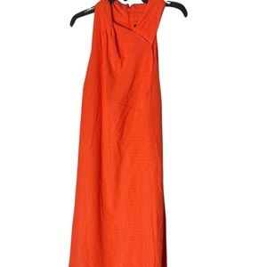 Rachel Roy Black Harland Halter Sheath Midi Dress XL coral
